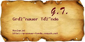 Grünauer Tünde névjegykártya